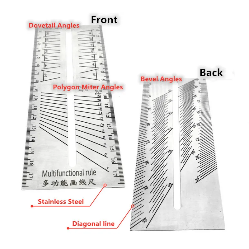 Деревообрабатывающий наконечник угловая линейка из нержавеющей стали ласточкин