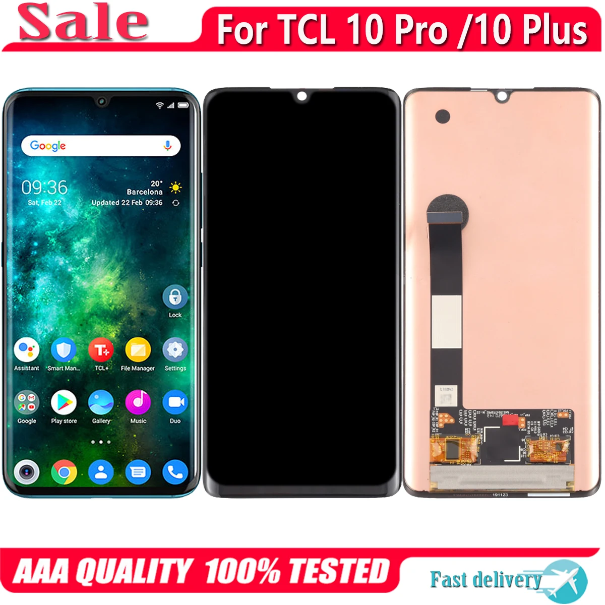 

6.47'' Original AMOLED For TCL 10 Pro 10Pro T799B T799H LCD Display Touch Screen Digitizer For TCL 10 Plus 10Plus T782H LCD