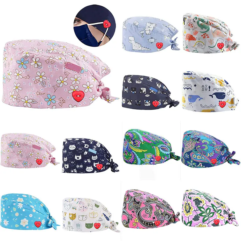 1 шт. НОВАЯ шапка для медсестры шапки хирургические с цветочным узором