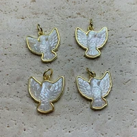 new 2021 natural white mother of pearl shell peace dove charms pendants jewelry lots bulk for making diy necklace bracelet