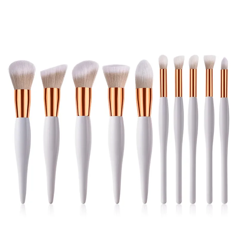 10pcs/set makeup brushes set for Foundation blush Liquid Kabuki brush Makeup Brush Oblique Head Eye shadow Brush kit