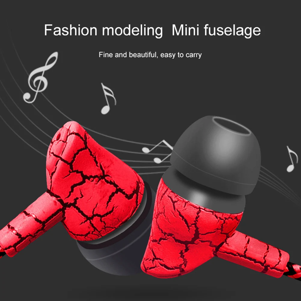Fashion Cracked Print Universal Braided Wire Volume Control In-ear Earphones | Электроника