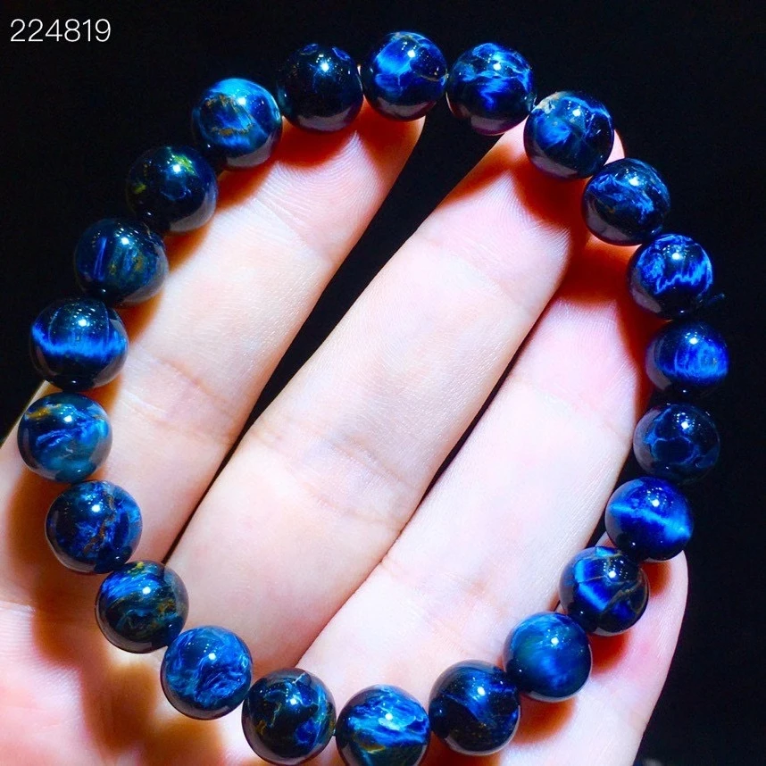 9 1 мм натуральный синий браслет питерсит из Замбии драгоценные камни круглые