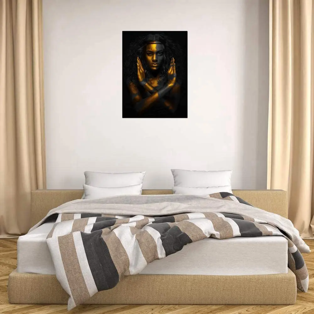 

Black and Gold Art Wall Decor Fashion Woman Portrait Wall Art