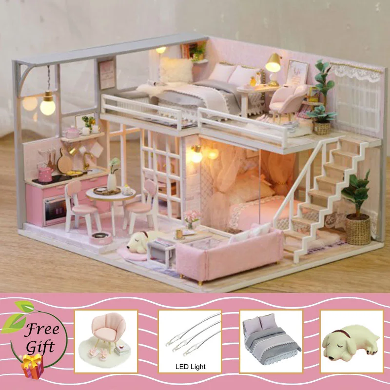 L25A Кукольный домик Cutebee миниатюрная мебель кукольный домик Сделай Сам миниатюрные домики комната коробка театральные игрушки для детей Каса DIY кукольный домик B - Цвет: L25A