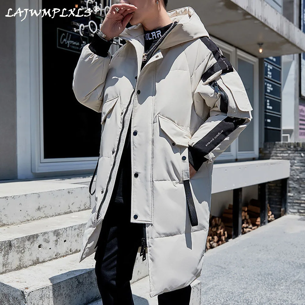 

Long Down Coat 2021 Winter Men's Down Jacket Hooded Fashion Men Windproof Waterproof Thick Warm Brand Mens Clothing Long Parka