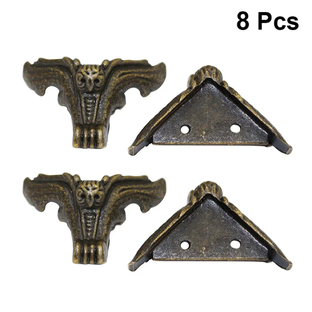 

8PCS 25x33mm Size Small Size Practical Furniture Wooden Box Alloy Foot Furniture Accessories Bronze Color