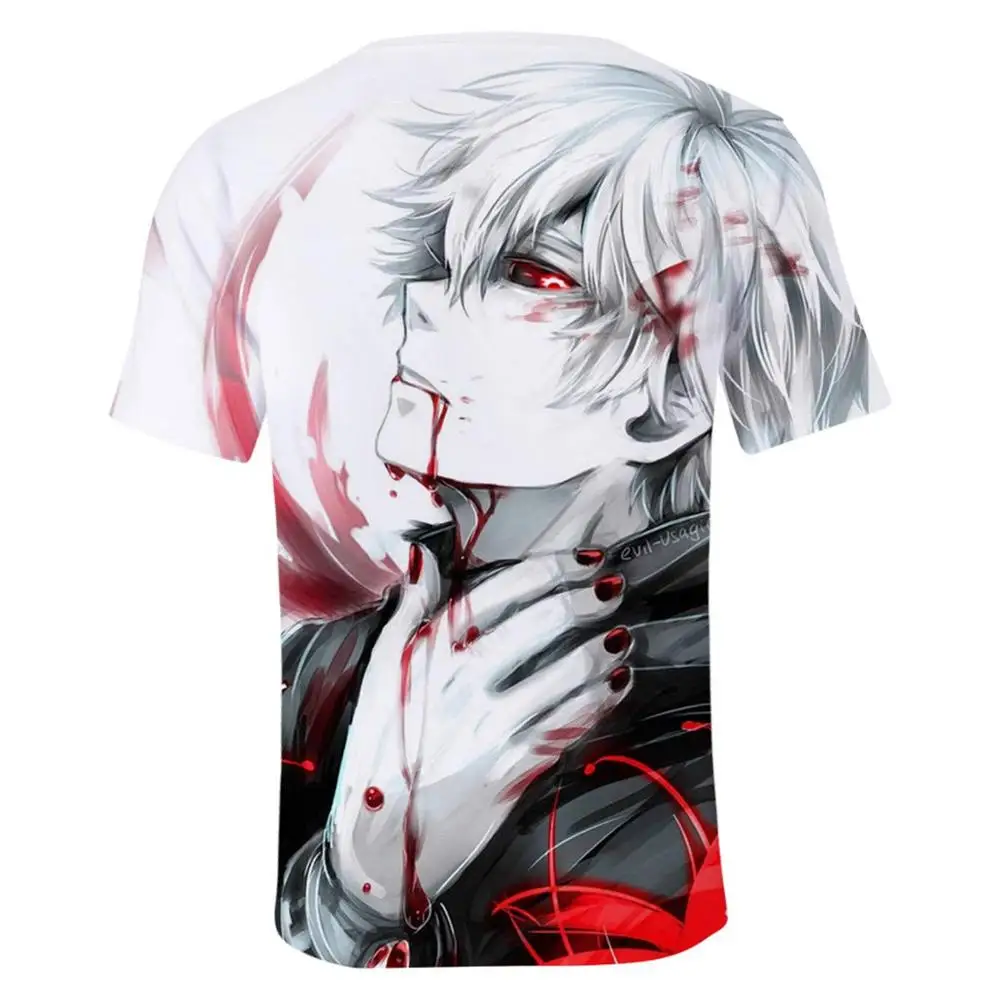Футболка с 3D-принтом "tragical Tokyo Ghoul", мужская футболка с принтом крови, повседневные футболки Кен канеки, футболки, аниме, толстовка, уличная одежда, топы