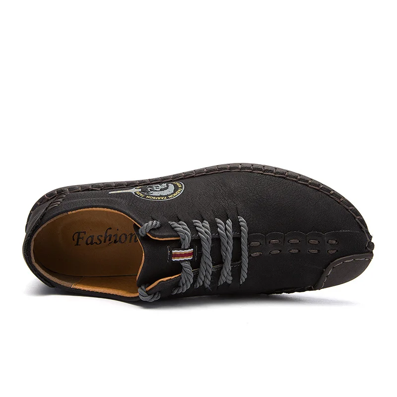 2019 Fashion Men Shoes Leather Formal Flat Sport Office Mens Boots Genuine Casual Black Ankle Big Size | Обувь