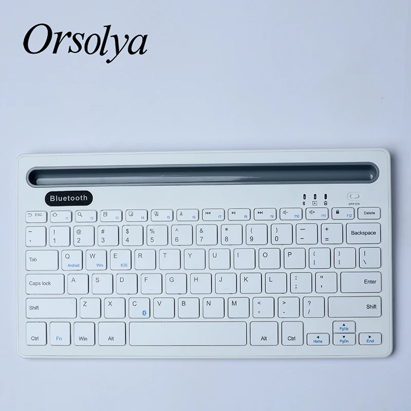 Беспроводная Bluetooth клавиатура с подставкой для телефона/планшета держатель