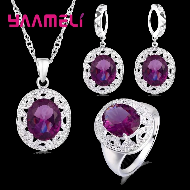 Комплект из колье серёг и кольца серебра 925 пробы necklace earring ring sets earrings setnecklace earrings