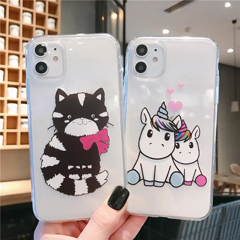 Для iPhone 11 Pro Max чехол Kawaii панда Единорог силиконовый для X XR XS 6 6S 7 8 Plus 5S SE Рождество |