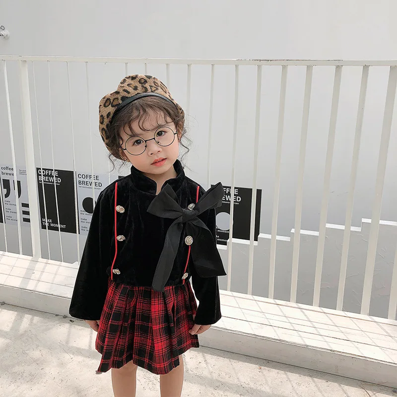 Юбка для маленьких девочек демисезонная красная клетчатая юбка принцессы