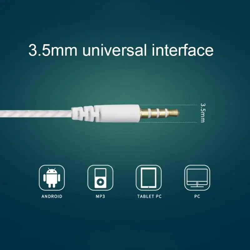 

3.5mm Wired Earphones Portable Line Control With Microphone Sports In-Ear Headset Earbuds For Xiaomi Redmi Note 9 Samsung Tablet