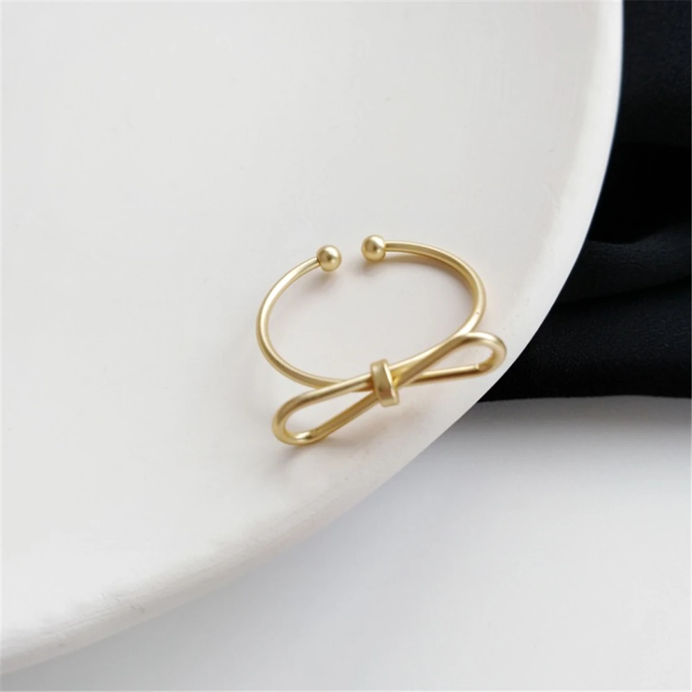 Ruanme han edition контрастное матовое кольцо с бантом индивидуальное модное на