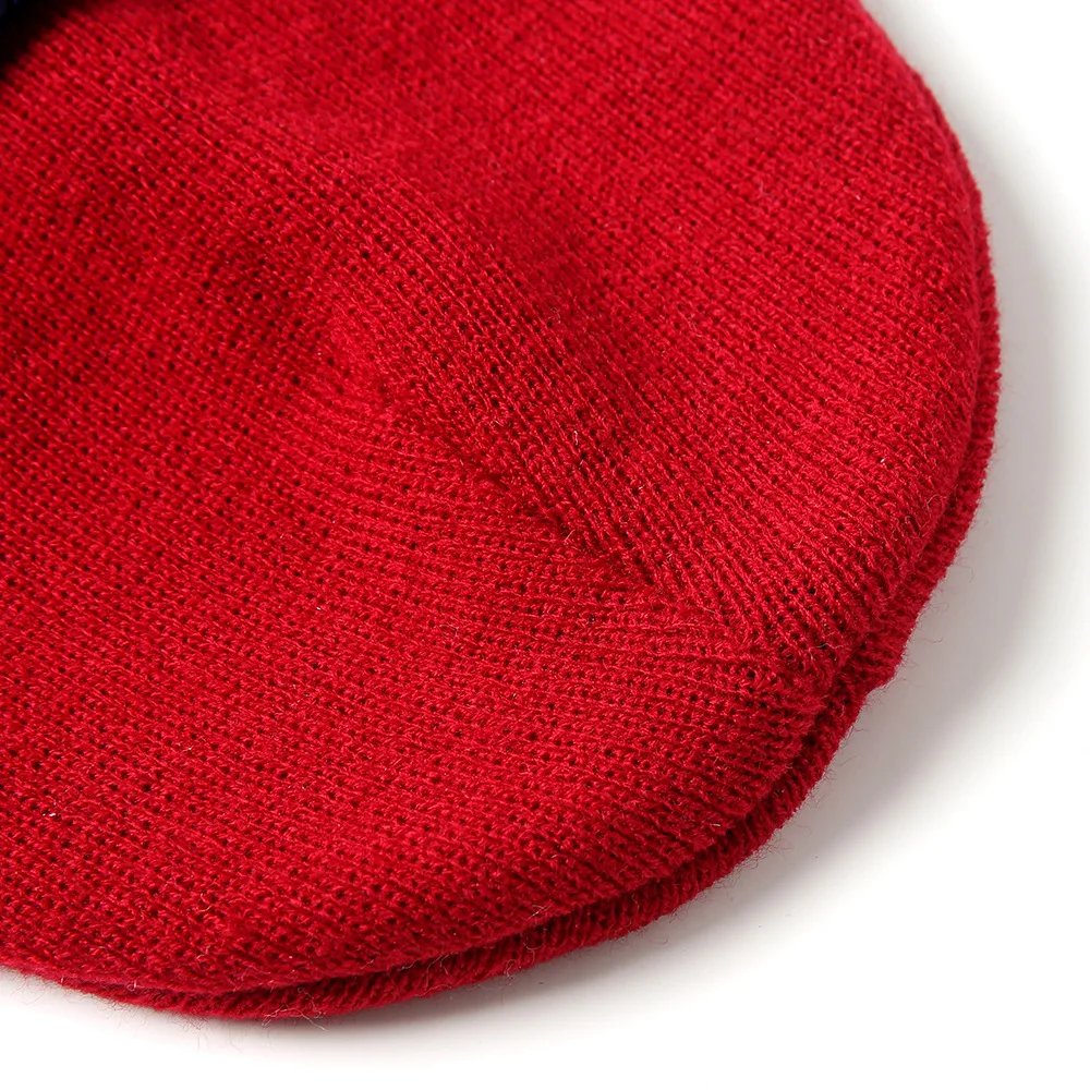 Unisex Common Beanies Double-sided Contrast Acrylic Yellow Knit Cap Ski Jumper hats for Women Brimless Cap Autumn And Winter