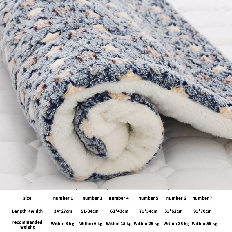 

Soft Flannel Thickened Pet Soft Fleece Pad Pet Blanket Bed Mat For Puppy Dog Cat Sofa Cushion Home Rug Keep Warm Sleeping Cover