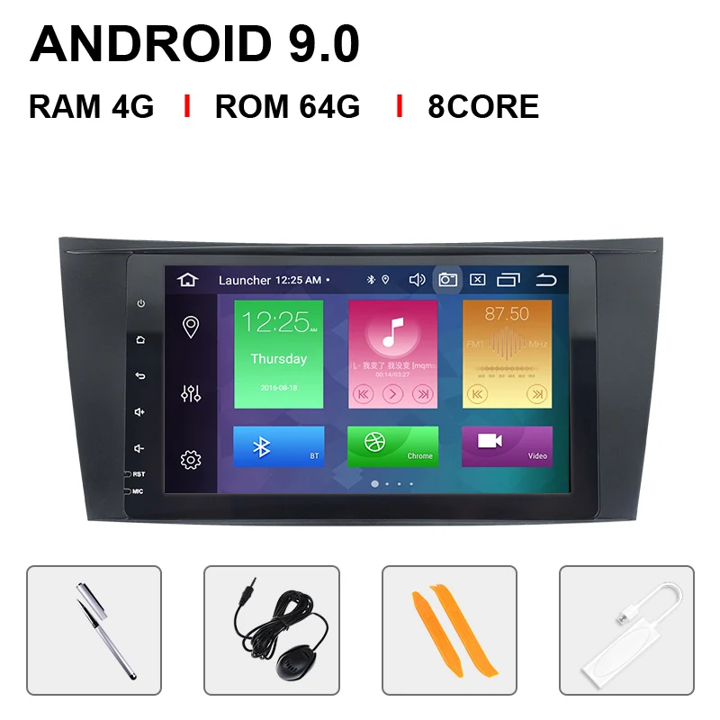 8 Core 64ROM Carplay Ips DSP 4G 2 din Android 9,0 автомобильный радио мультимедиа для Mercedes Benz e-класс W211 E200 E220 E300 E350E240 E270 E280CLS класс W219 - Цвет: 8 Core 64ROM Carplay