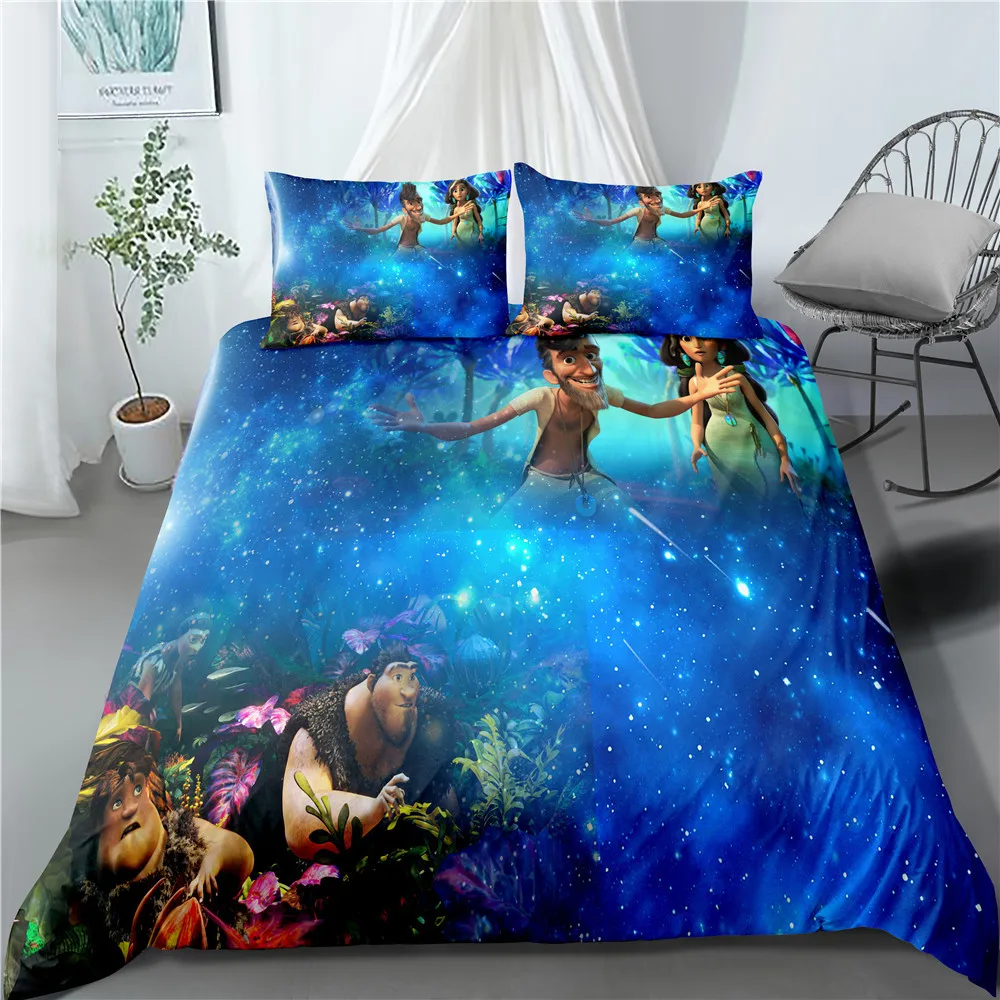 

Savage Caveman Croods 3D Printed Bedding Set Duvet Cover KING Queen Full Twin Size for Kids Adults Bedroom Decor