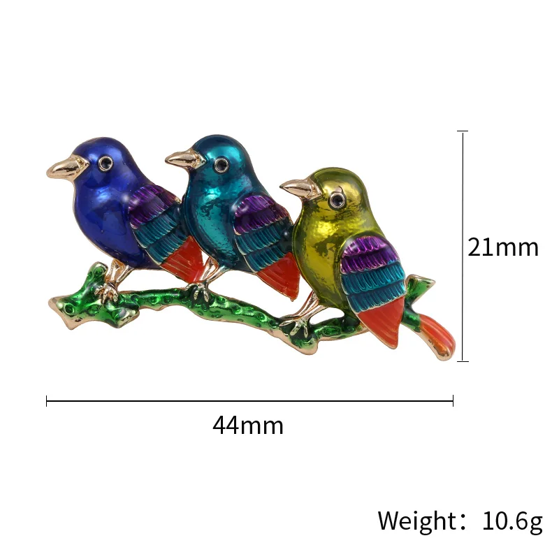 Мужская/женская брошь в форме птицы цветная эмалированная ветки сплав броши с