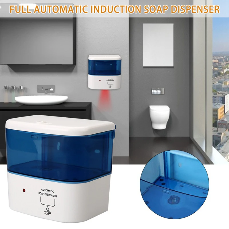 

400ml 800ml Liquid Soap Dispenser Wall IR Sensor Automatic Soap Dispenser Touch-Free Kitchen Soap Lotion Pump Kitchen Bathroom