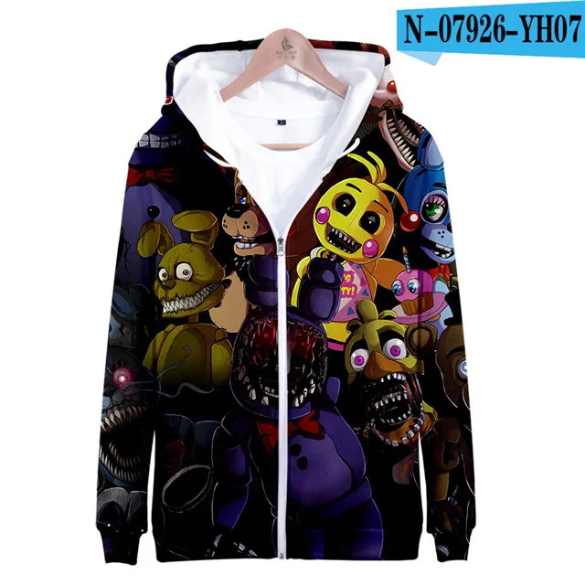 3dLL-824 Толстовки с 3D-принтом «пять ночей с Фредди»; FNAF; детская толстовка на молнии для мальчиков; осенне-зимняя куртка; пальто; одежда - Цвет: 3dLL-824