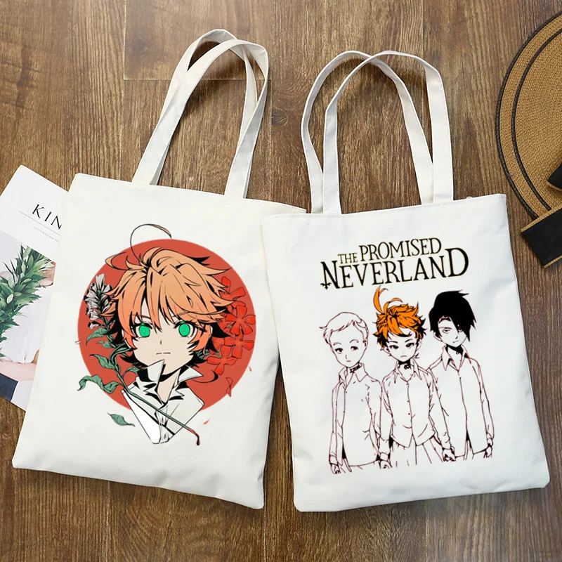 

Yakusoku No Neverland The Promised Neverland Anime Graphic Cartoon Print Shopping Bags Girls Fashion Casual Pacakge Hand Bag