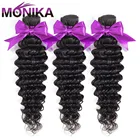 Monika волосы 34 пряди Tissage бразильские глубокая волна пряди натуральные кудрявые пучки волос пряди 30 дюймов Пряди не-Реми пучки волос предложения