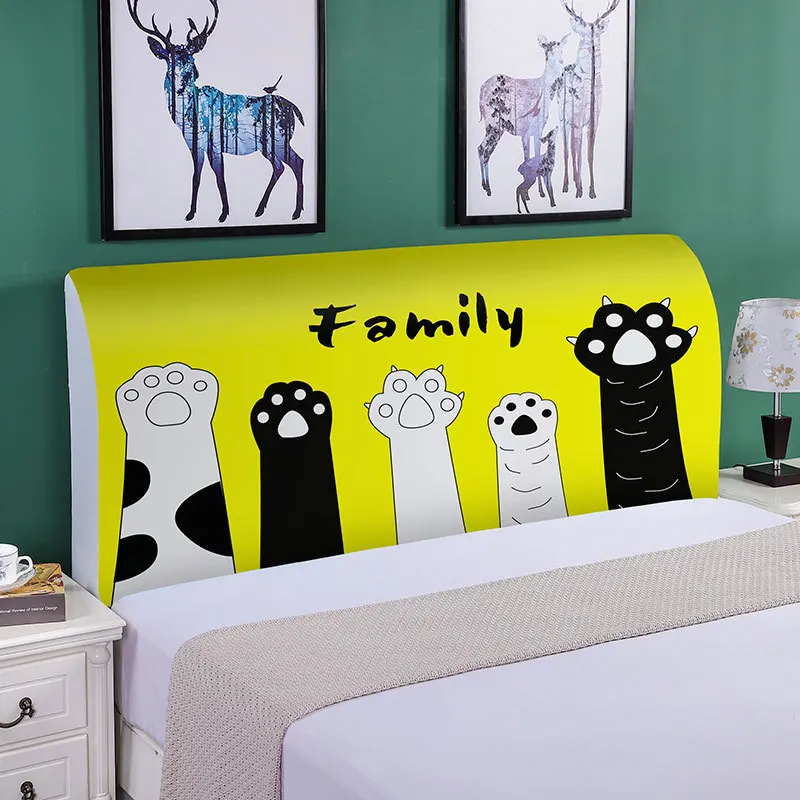 

Cartoon Animals Printed Bedside Cover Bed Head Cover Full Enclosed Elastic Dust-proof Bed Head Cover/ Protective Cover
