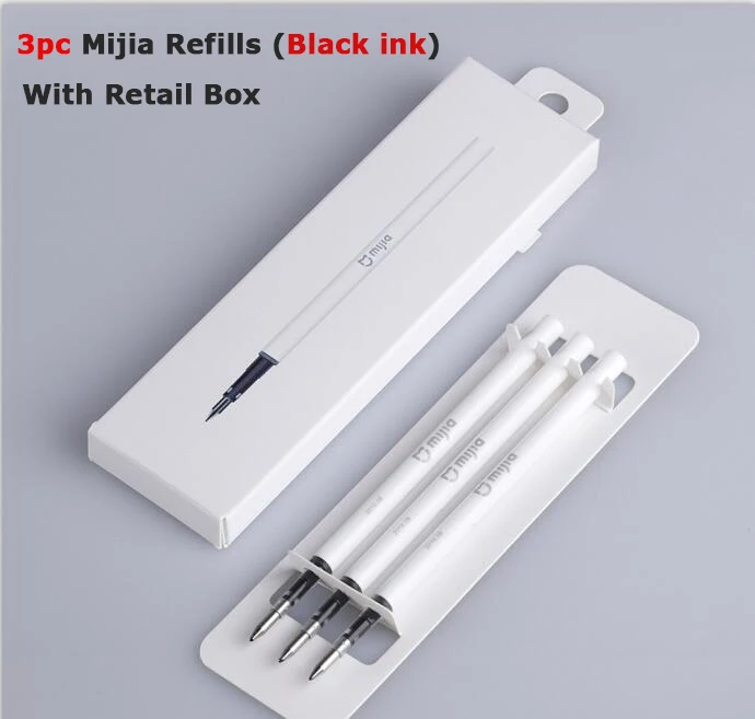 3 mijia black ink Оригинальная ручка-знак Xiaomi Mijia 9,5 мм ручки для подписи+ Заправка для ручек Mijia черная гладкая швейцарская заправка - Цвет: 3 mijia black ink