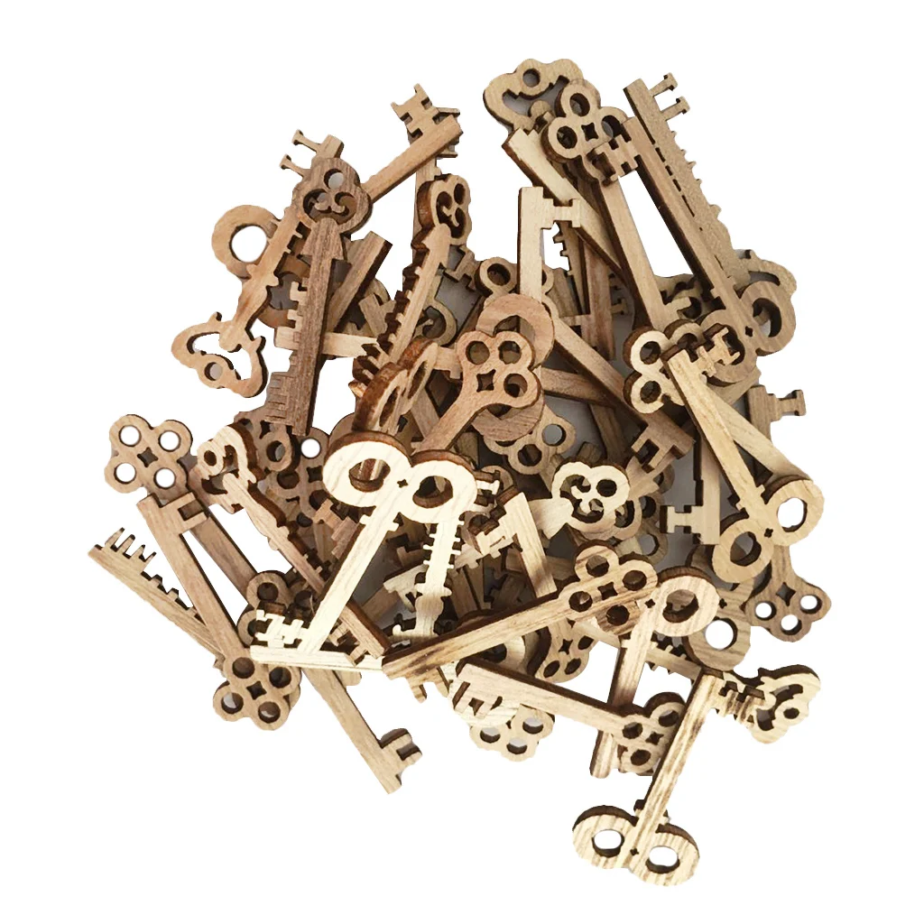 50 штук разные деревянные брелки украшения для вечеринки свадьбы