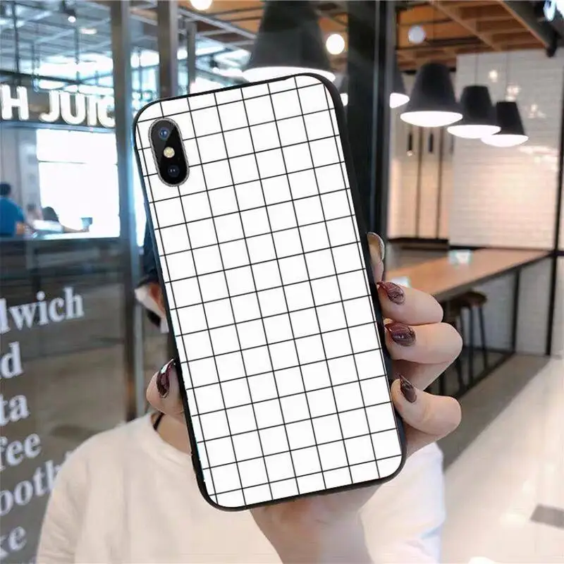 

Black and white checkerboard Phone Case for iPhone 11 12 pro XS MAX 8 7 6 6S Plus X 5S SE 2020 mini