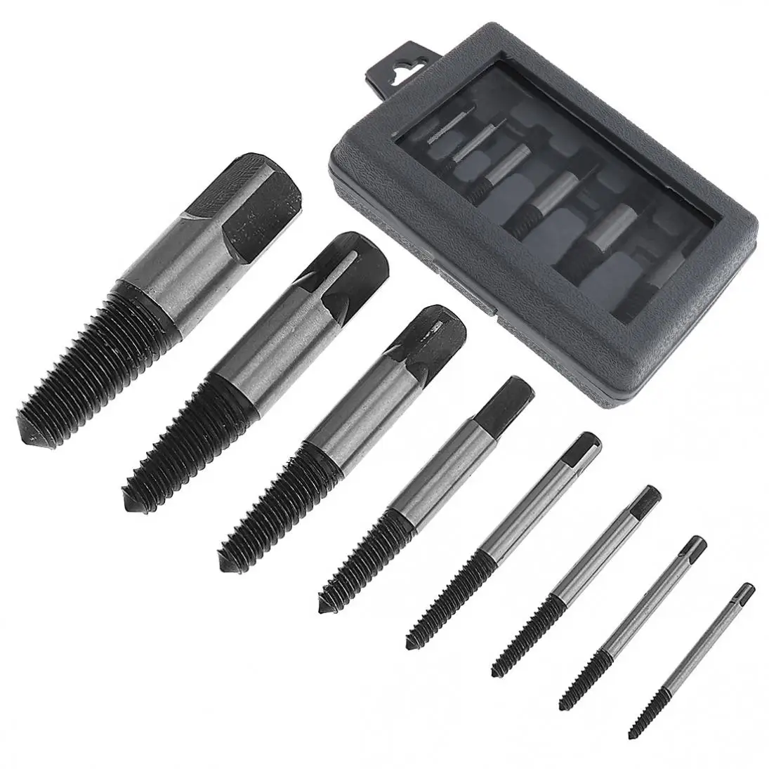 

8pcs/set Screw Extractor Easy Out Set Drill Bits Guide Broken Damaged Bolt Remover with Carbon Steel for Removing Tools