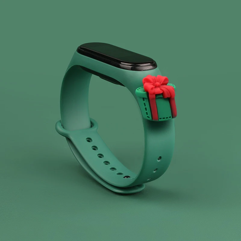 Christmas theme Strap For Xiaomi Mi band 6 4 5 3 Silicone Sports Wristband For Mi Band 3 4 5 6 Christmas gift cartoon Bracelet