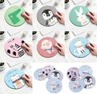 1 шт. милый дизайн коврик для мыши круглый офисный коврик для мыши резиновый домашний компьютер Противоскользящий коврик для стола кабинет ПК Настольный набор