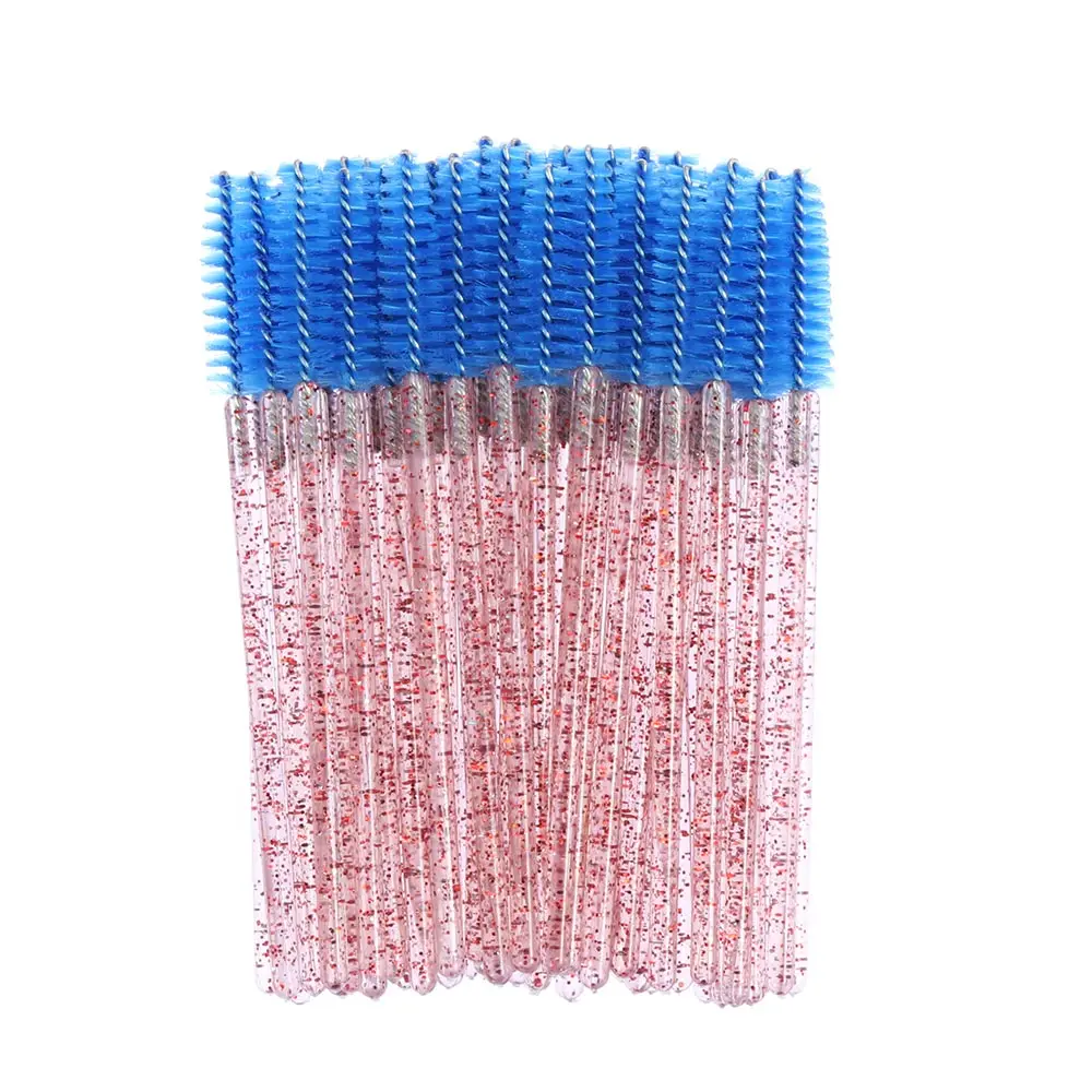 blue 1 50 шт. одноразовый Кристалл щеточки с тушью для ресниц палочки Аппликатор Прививка ресниц Керлинг гребень Красота Макияж инструмент для ресниц кисти - Handle Color: blue 1