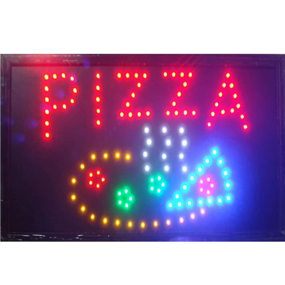 Пицца магазин открыт Бизнес неоновая вывеска для организаций и магазинов Размер