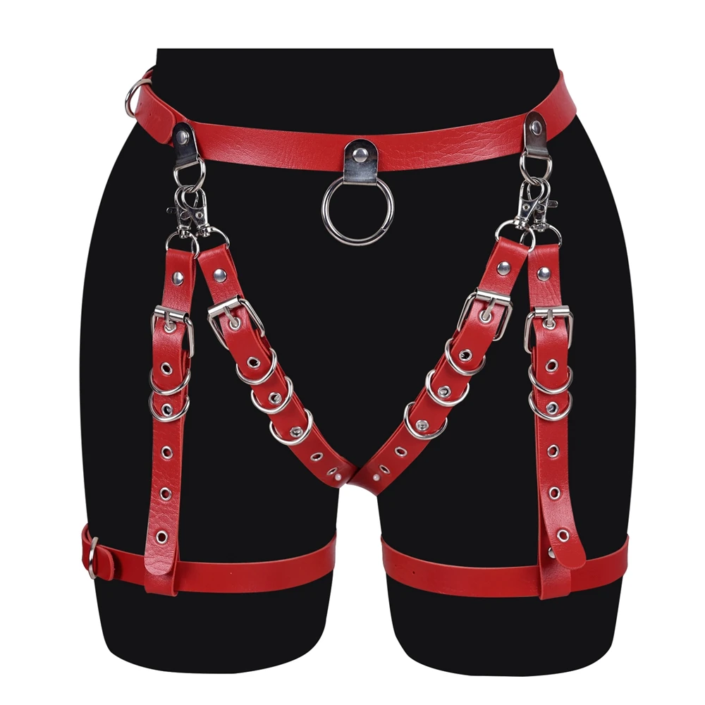 

Multicolor Pu Leather Harness Leg Garter Belt Goth Bondage Suspender Sexy Erotic Lingerie Body Cage Waist Sword Belt Stocking