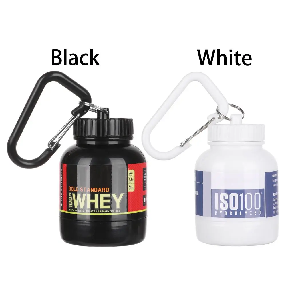 

100ML 200MLMini Portable Protein Powder Bottle With Keychain Health Funnel Medicine Bottle Small Water Cup Outdoor Sports Bottle