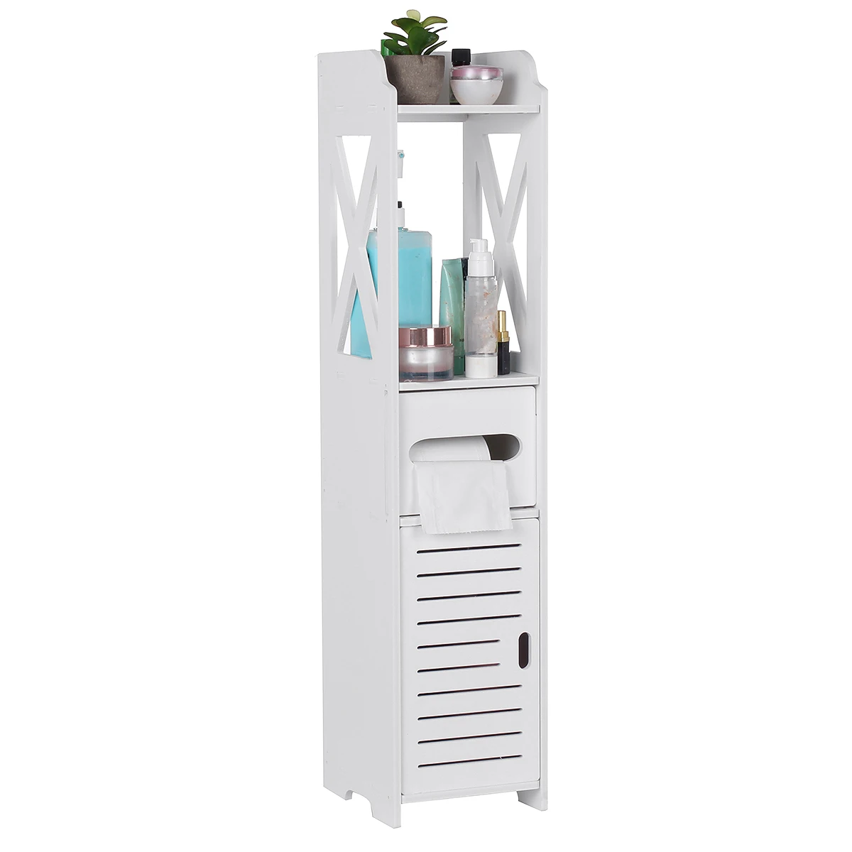 

4 слоя Ванная комната кабинет водонепроницаемый органайзер для хранения туалетный столик напольные стойки Ванная комната стенной шкаф с тк...