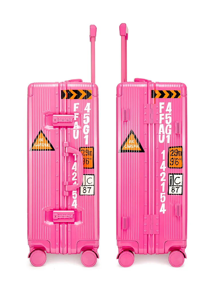 2022 Personality Student Universal Wheel Trunk Woman 20 Inch Light Travel Case Pink Colour Girl Pull Rod Box