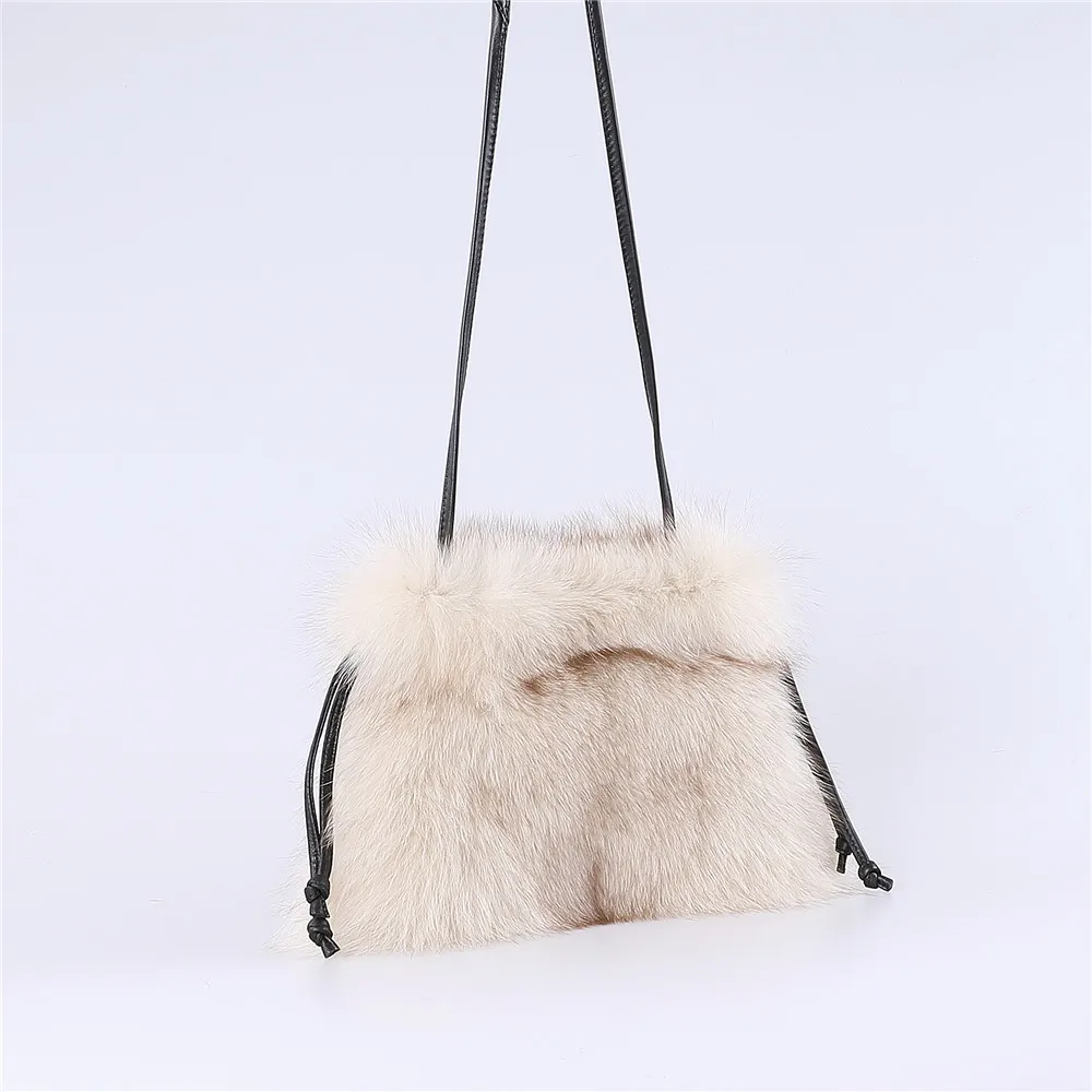 Luxury Women s Fashion Tote Lucky Bag 100% Real Fox Fur Handbags