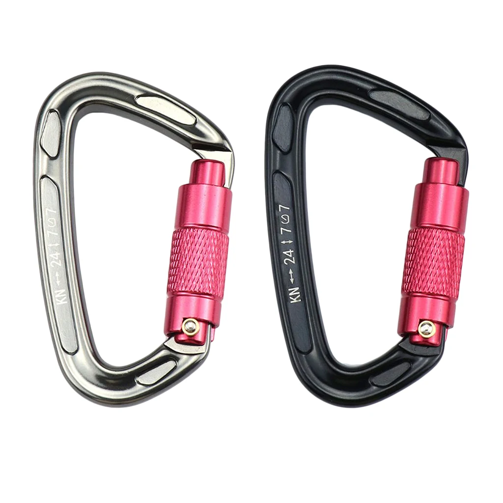 

Twistlock Carabiner 24KN D Shape Spring-Loaded Gate Aluminum Carabiner for Camping Fishing Hiking Traveling Climbing