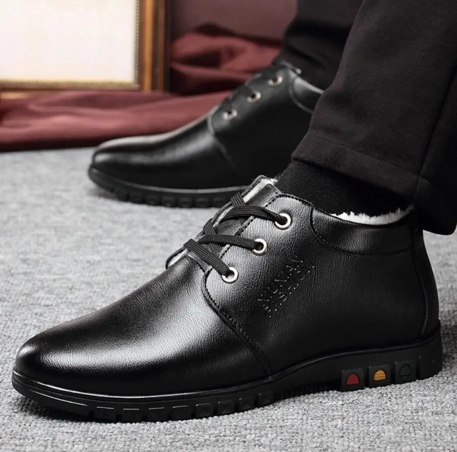 Мужские ботинки в винтажном стиле повседневные теплые с высоким вырезом на