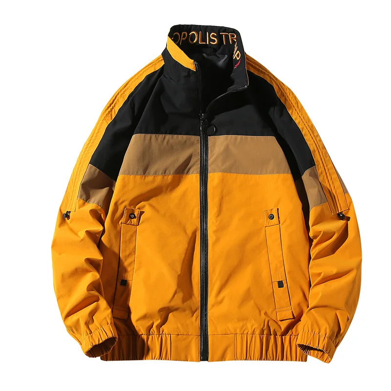 

Men's Jacket Autumn Casual Baseball Bomber Jacket Men Color Stitching Letter Embroidery Jackets Coat Male Hip Hop Outerwear