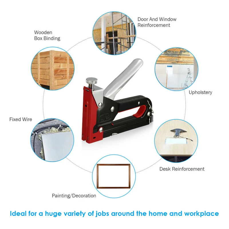 

Hand Stapler Set, 3-in-1 Heavy Duty Staple/Pen Nail Gun with 600 Staples for Attaching Material