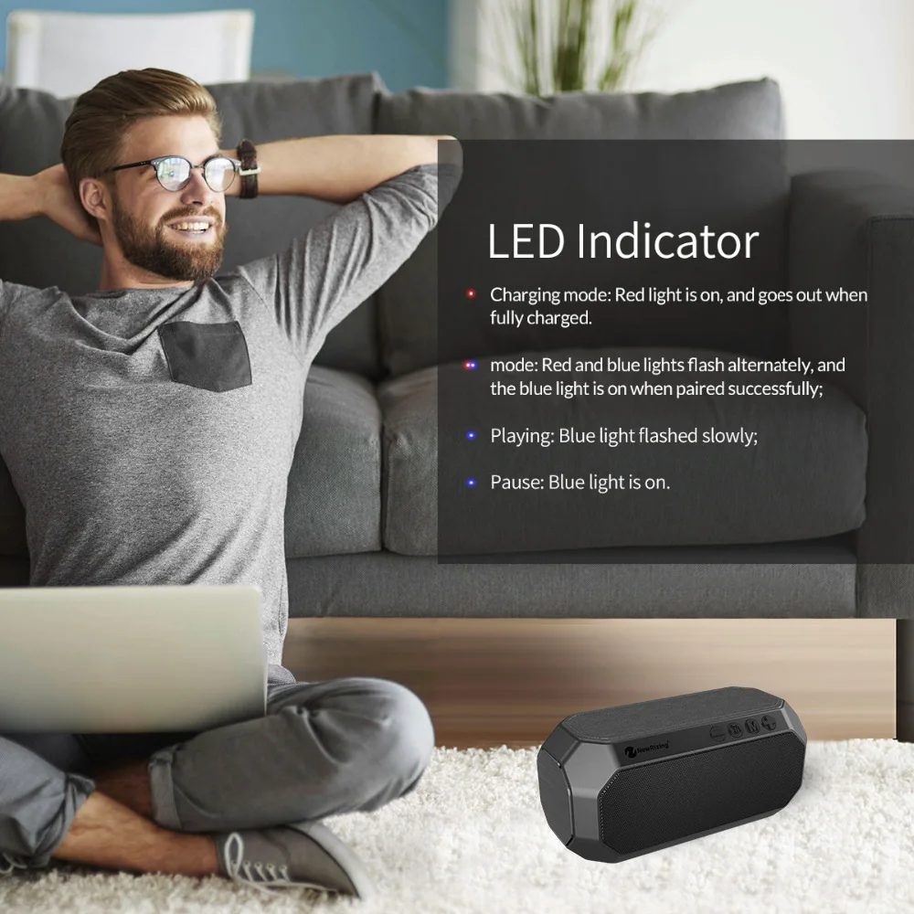 Портативная Bluetooth колонка беспроводной стерео Бумбокс с микрофоном поддержка TF