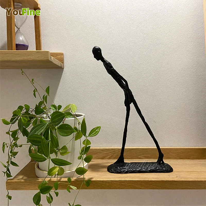 Настоящая бронзовая скульптура ходящего мужчины от Giacometti вдохновение