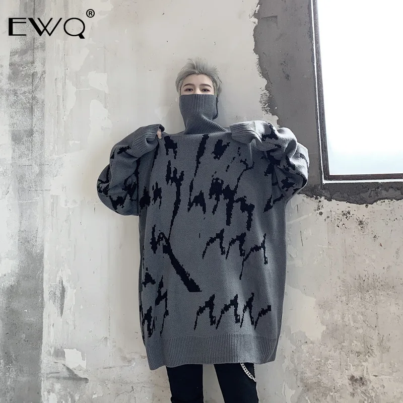 EWQ/Мужская и женская одежда хит цветной свитер с высоким воротом Осень зима 2019