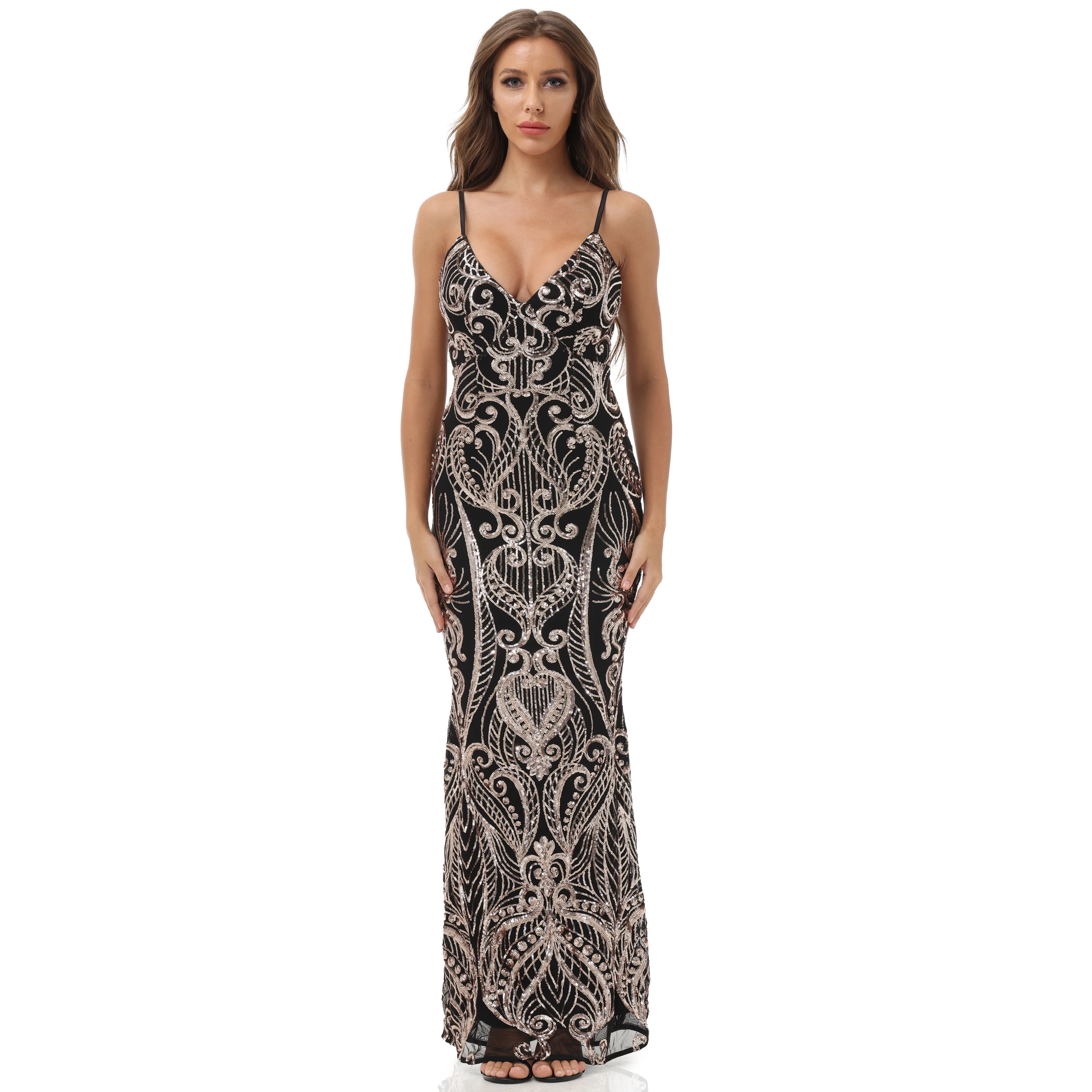 

Womens Maxi Formal Dress,Shinny Sequin Slip Bodycon Long Party Evening Gown Maxi Bridesmaid Dresses